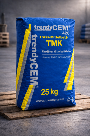 trendyCEM® 420 Trass-Mittelbettkleber TMK fein weiss